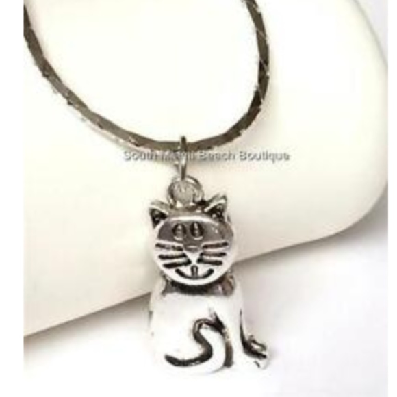 Silver Kitten Cat Lady Charm Pendant Necklace 18" Rescue Gift - Picture 6 of 8